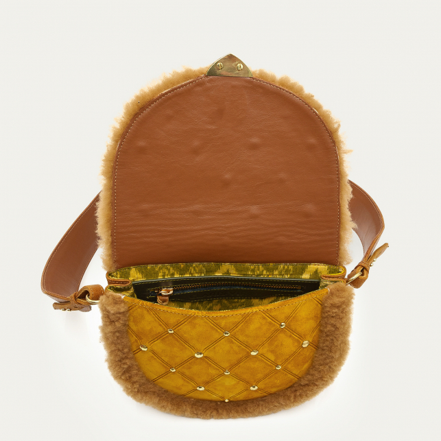 Copper Shearling and Amber Victoria Bag
