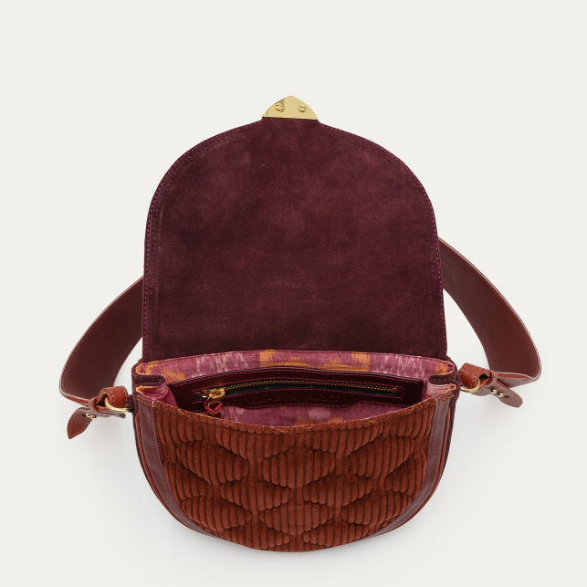 Padded Brick Velvet Victoria Bag