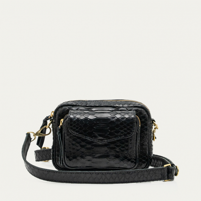 Black Python Baby Charly Bag Gold