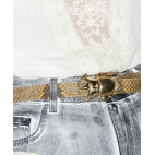 Baby Ceinture Python Desert Scarabée Or