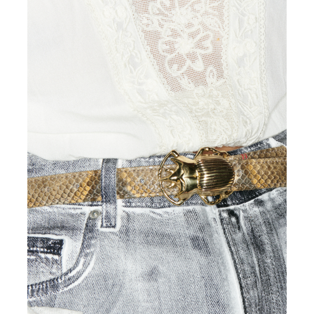 Baby Ceinture Python Desert Scarabée Or