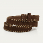 Baby Ceinture Veau Velours Cognac Brodé