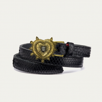 Baby Ceinture Python Noire Boucle Ex-Voto