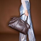 Smoke Brown Python Roger XS Week-end Bag