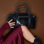 Sac Week-End Python Roger XS Noir