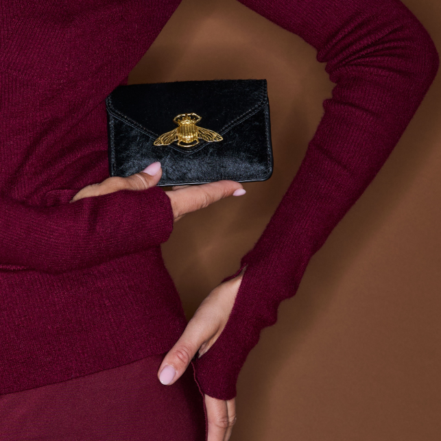 Porte Cartes Cuir Alex Noir Astrakan