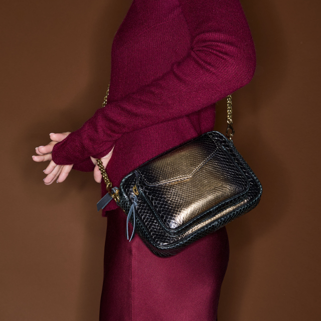 Sac Python Charly Or Fumé
