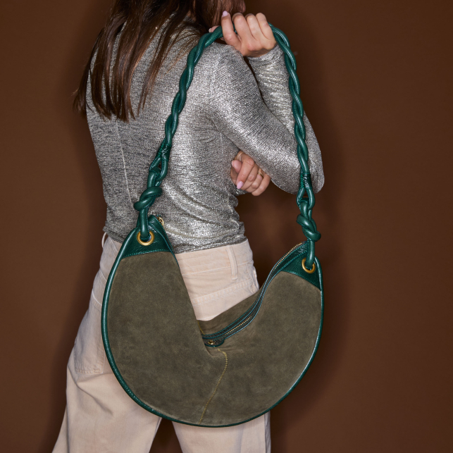 Sac Suède Big Chris Vert Bronze