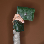 Porte Cartes Python Alex Vert Bronze
