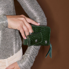 Portefeuille Python Mini Bob Vert Bronze