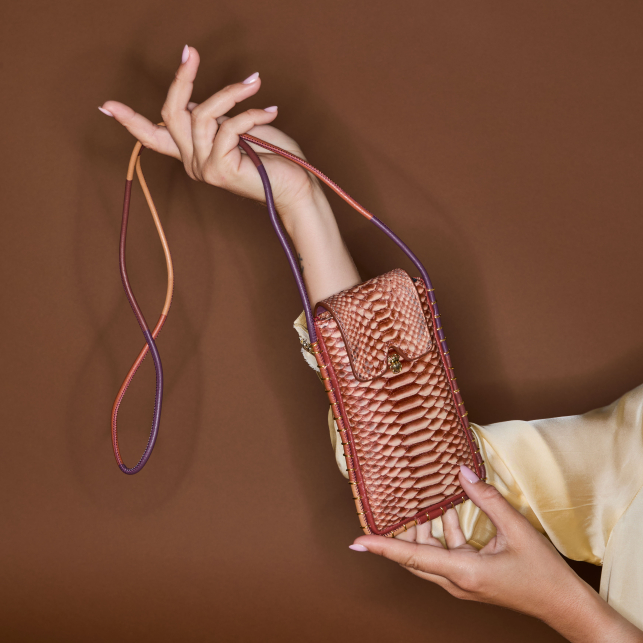 Washed Copper Python Emile Sunglasses Case