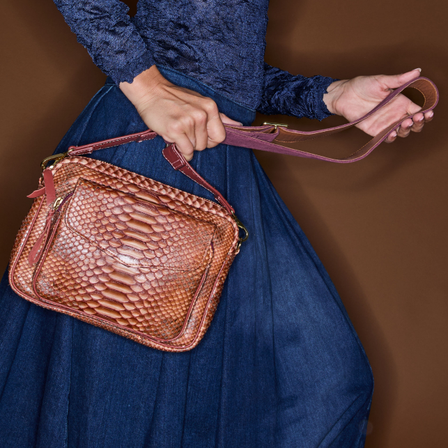 Sac Python Big Charly Cuivre Lavé