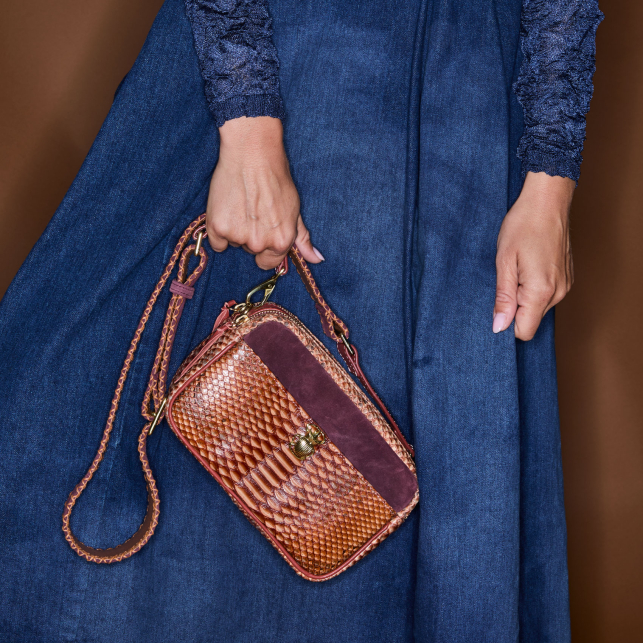 Sac Python Lily Cuivre Lavé