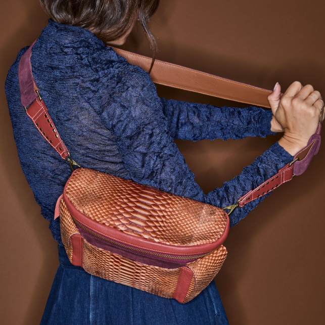 Washed Copper Python Fanny Pack Jules