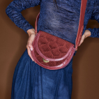 Padded Brick Velvet Victoria Bag