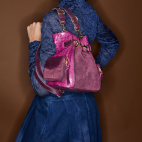 Mixed Purple Red Python Lola Bucket Bag