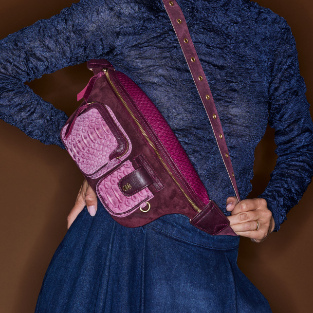 Sac Banane Python Romeo Pourpre Mixé