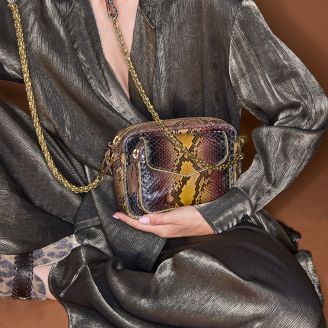 Tiger Eye Stone Python Charly Bag