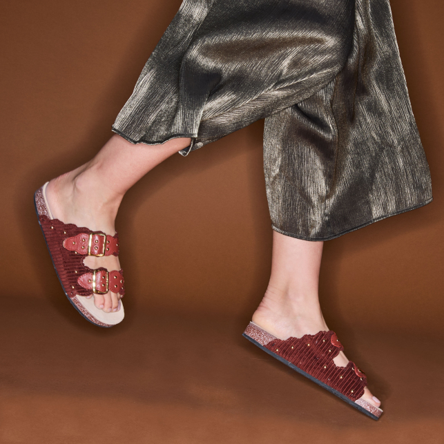 Sandales Velours Odette Brique