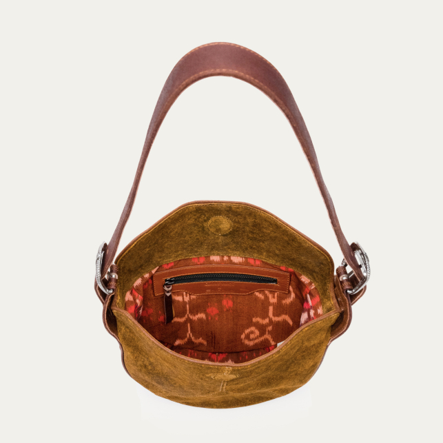 Wood Brown Suede Estelle Collab Bag