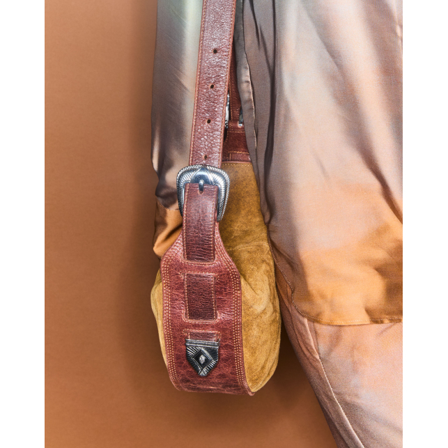 Wood Brown Suede Estelle Collab Bag