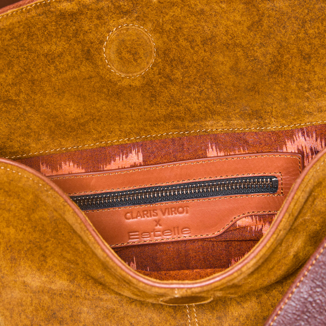 Wood Brown Suede Estelle Collab Bag
