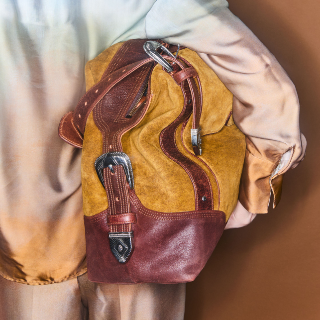 Wood Brown Suede Vitto Travel Bag