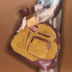 Wood Brown Suede Vitto Travel Bag