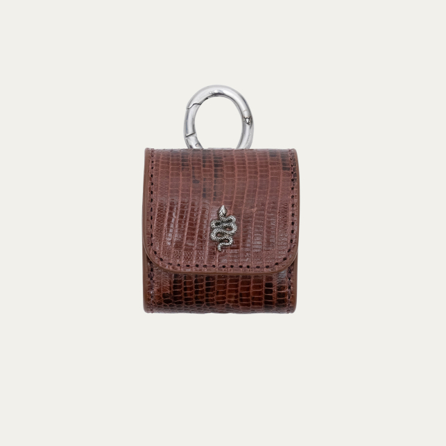 Etui Airpod Jamie Cuir Marron Bois