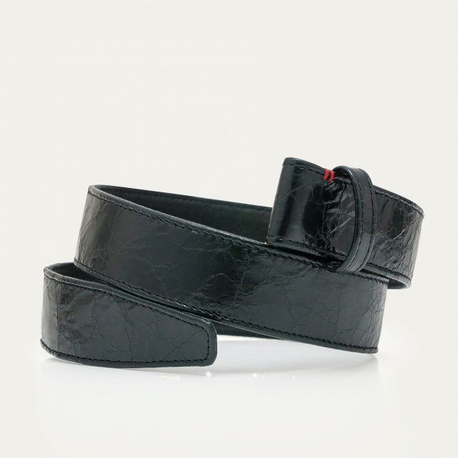 Black Vintage Leather Ginko Belt Claris Virot