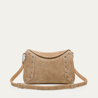 Sac Veau Velours Gaia Sable Blanc