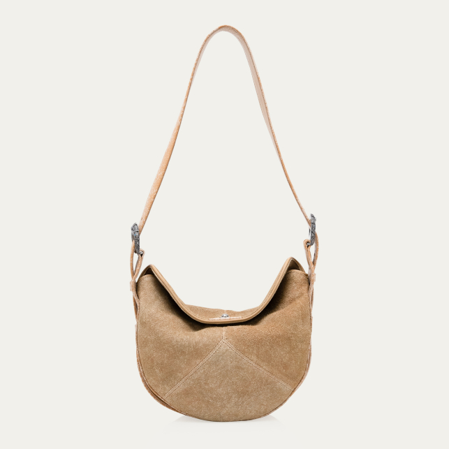 Sac Veau Velours Estelle Sable Blanc
