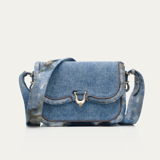 Denim Fabrics Leather Manon Bag