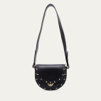 Black Nappa Leather with Shell Studs Bag Victoria
