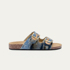 Patchwork Denim Fabric Odette Sandals