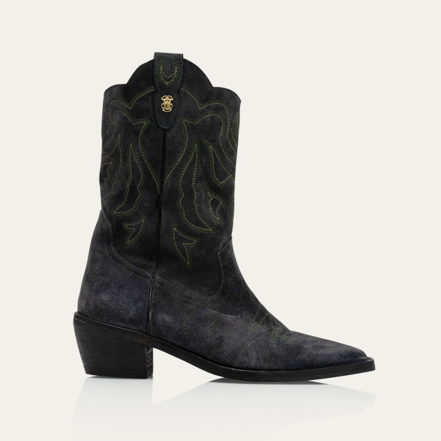Dark Pearl Grey Suede Lucienne Boots
