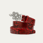 Ruby Python Silver Snake Belt