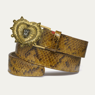 Ceinture Python Kaki Ex Voto