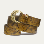 Ceinture Python Kaki Foncé Demi Lune Or