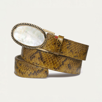Ceinture Python Kaki Dallas Nacre