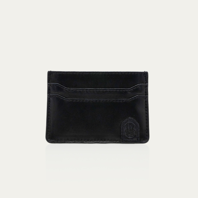 Black Nappa Leather Cardholder Manu