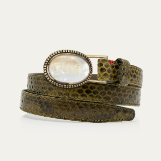 Khaki Python Shell Dallas Baby Belt
