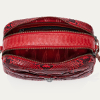 Sac Patchwork Python et Cuir Lily Rubis