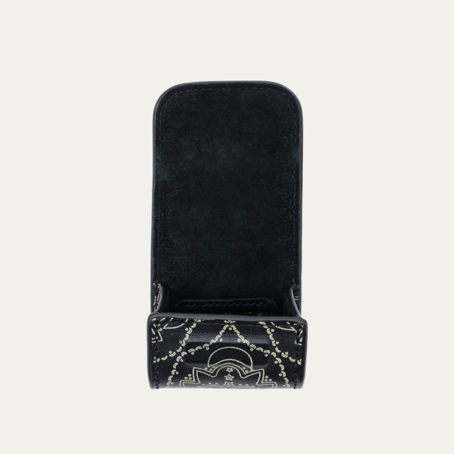 Etui Airpod Jamie Cuir Noir Imprimé Bandana