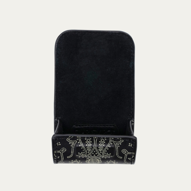Etui Airpod Jamie Cuir Noir Imprimé Bandana