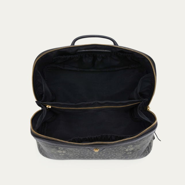 Trousse Cuir Charlotte Nappa Noir Imprimé Bandana