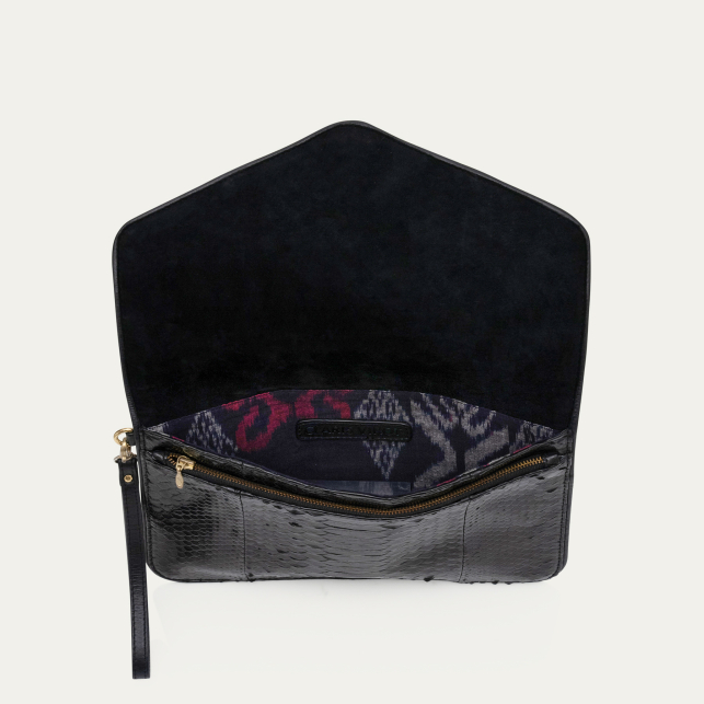 Pochette Python Alicia Noir