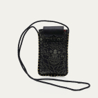 Black Printed Bandana Nappa Leather Emile Sunglasses Case