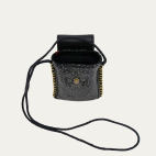 Black Printed Bandana Nappa Leather Emile Sunglasses Case
