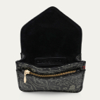 Black Printed Bandana Nappa Leather Card Holder Alex